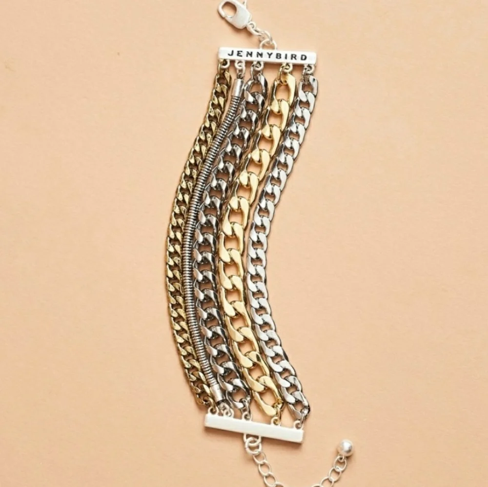 5-in-1 mixed metals bracelet Jenny Bird Austin Cuff with OG pouch - Picture 7 of 11